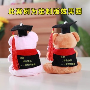 Lindo Oso de Peluche Pequeño, Regalo de Graduación Escolar, Recuerdo para Compañeros de Doctorado, Muñeco de Tamaño Mini, Algodón PP - Product Image 3