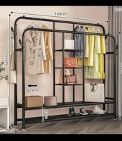 Porte-manteau en métal multifonctionnel Armoire à chaussures Combinaison multicouche Séchoir à vêtements pour le salon Cuisine Armoire