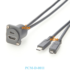0.3m Interface Multimédia Haute Définition <span class=keywords><strong>Femelle</strong></span> 2.0 à <span class=keywords><strong>Micro</strong></span> HD Port Mâle Adaptateur Connecteur USB C 3.1 Montage sur Panneau Câble Vidéo - Product Image 1