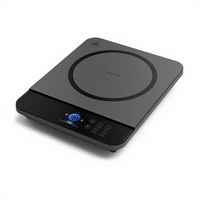 Cuisinière électrique à induction avec panneau en verre à écran tactile mince Boîtiers en plastique pour usage en cuisine-pour la cuisine domestique Hotpot Fry