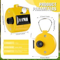 Compteur manuel en plastique à 4 chiffres, compteur mécanique de paume, compteur manuel de paume à clics, compteur de nombres assorti