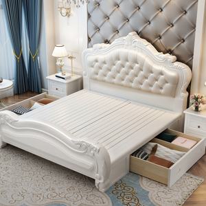 เตียงคิงไซส์/ควีนไซส์ คุณภาพสูง สไตล์หรูหราแบบดั้งเดิม โครงเตียงไม้จริง สำหรับเฟอร์นิเจอร์ห้องนอน - Product Image 3