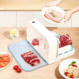 Picadora Eléctrica de Carne y Verduras Beige para el Hogar, Máquina Eléctrica para Cortar Alimentos Congelados para Uso Doméstico - Product Image 1