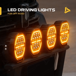 Feux de brouillard LED de 7 pouces, couleur ambre, DRL, pour toit, pare-chocs, feux de travail auxiliaires, pour Bronco Tacoma Hilux <span class=keywords><strong>Ranger</strong></span>, tout-terrain, 4x4, projecteur - Product Image 2