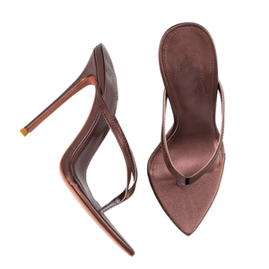 <span class=keywords><strong>Sandali</strong></span> con tacco a spillo da 12 cm in similpelle viola ribes caviar, modello infradito, da donna, Collezione Designer 2026 - Product Image 4