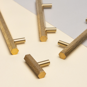 Rắn Brass xử lý <span class=keywords><strong>Deluxe</strong></span> búa vàng bóng Knob lỗ duy nhất/dài xử lý cho nhà bếp phòng ngủ đồ nội thất tủ quần áo cửa tủ - Product Image 4