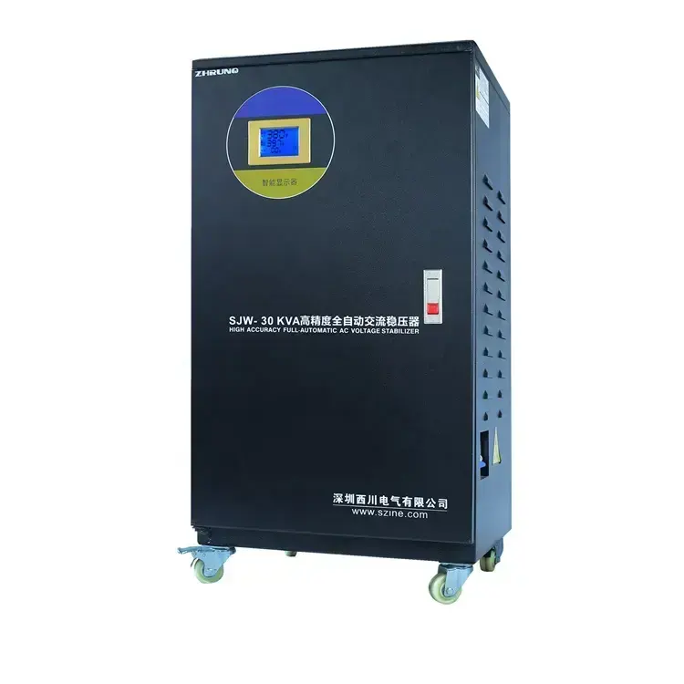 Tùy chỉnh chuyên nghiệp SJW-30 KVA ba pha Điện áp Độ chính xác cao Tự động điều chỉnh AC với hệ thống bảo vệ quá tải