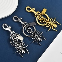 Porte-clés personnalisé en alliage d'araignée, style vintage, avec plaque vierge à graver au laser, breloque de sac en métal, cadeau promotionnel d'entreprise