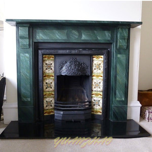 Manteau de cheminée en marbre blanc, sculpture sur pierre personnalisée, cheminée française ouverte avec statue de Lion assis, prix de gros - Product Image 2