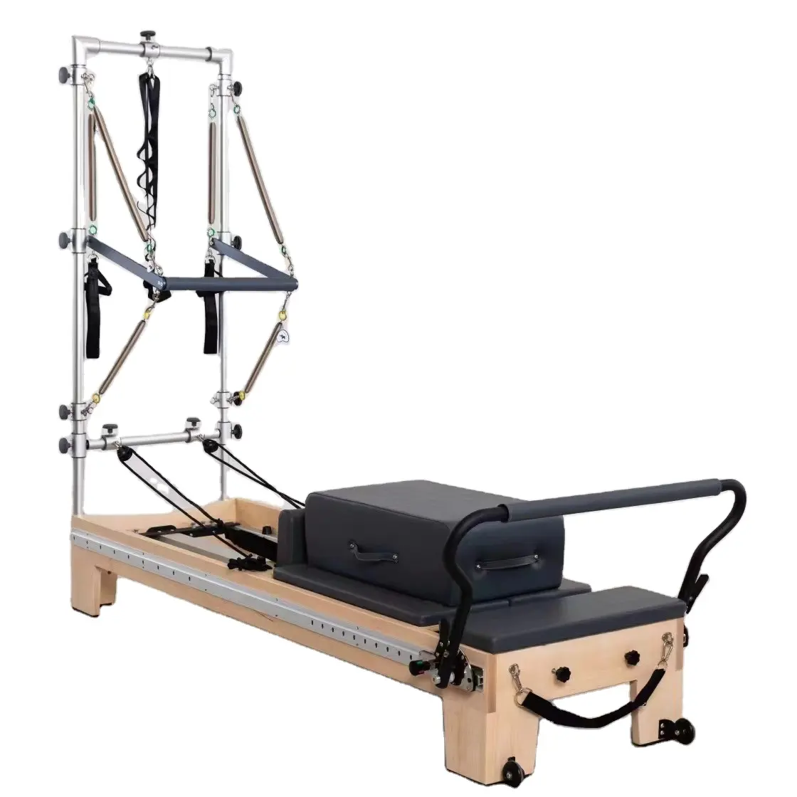 Reformador de Pilates de doble deslizamiento con reformador de Riel completo Máquina de Pilates Reformador de Pilates con medio Trapez