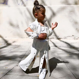 King Mcgreen Star, novedad de verano, camisa corta con <span class=keywords><strong>tirantes</strong></span> para niñas, <span class=keywords><strong>Top</strong></span> + Pantalones de pierna ancha estampados, conjunto de 2 piezas, ropa informal para niños - Product Image 5