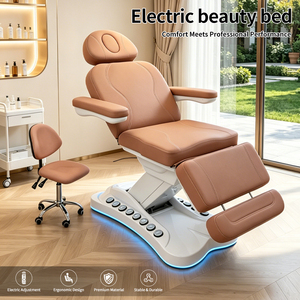 Customizable Beauty Salon <b>Bed</b> Featuring Dual Adjustment Modes <b>LED</b> Lighting 3 or 4 Motors Suitable Spa Eyelash Extension Services - Product Image 1