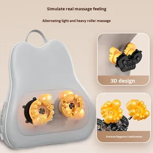 Coussin de massage intelligent à minuterie avec fonction musicale, pression, frottement et pétrissage pour les zones des épaules, du cou et de l'abdomen - Product Image 6