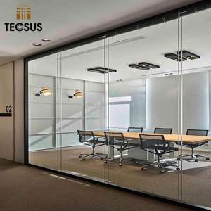 Высококачественное полноэкранное стекло для офисной стены, алюминиевая закаленная прозрачная стеклянная перегородка, материал - Product Image 4