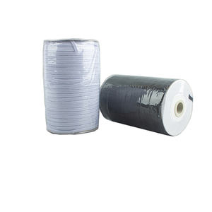 Vente en gros de bande élastique plate en polyester noir blanc de 3mm à 12mm pour accessoires de vêtement - Product Image 6