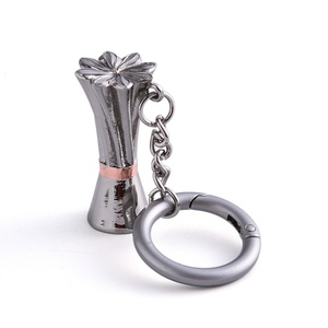 Portable Unique Flower Design Silver Color <b>Small</b> Size Metal Keychain - Product Image 4