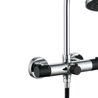 Mitigeur de douche mural double température en chrome poli, monocommande, pour salle de bain 3 trous