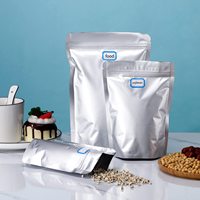 Sachets Doypack Autoportants en Aluminium Pur Argenté Refermables avec Fermeture Éclair Thermoscellable pour Emballage Alimentaire
