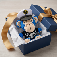 Peluche singe de dessin animé personnalisée de haute qualité avec logo de marque, jouet en peluche rembourré en coton PP, unisexe, promotionnel pour entreprises