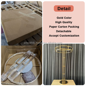 Base de Metal Dorada Gigante y Elegante para Jarrones, Decoración para Fiestas y Bodas, Centro de Mesa Redondo, Pedestales - Product Image 4