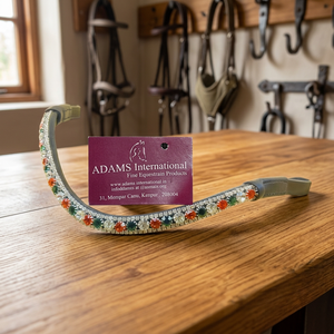 Fronture en cuir personnalisée avec cristaux scintillants – Équipement d'équitation haut de gamme pour chevaux – Vente en gros - Product Image 3