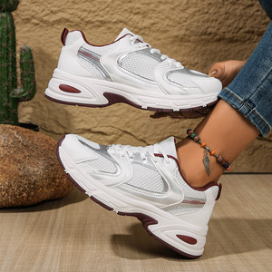 Nuevas zapatillas de plataforma con cordones y malla transpirable para mujer, zapatos informales para exteriores, talla US 10 11 - Product Image 1