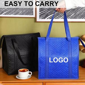 กระเป๋าส่งอาหารกันน้ำรักษ์โลกแบบมีฉนวน กระเป๋าเก็บความเย็นสำหรับใส่ของชำแบบกำหนดเองพร้อมโลโก้ - Product Image 5