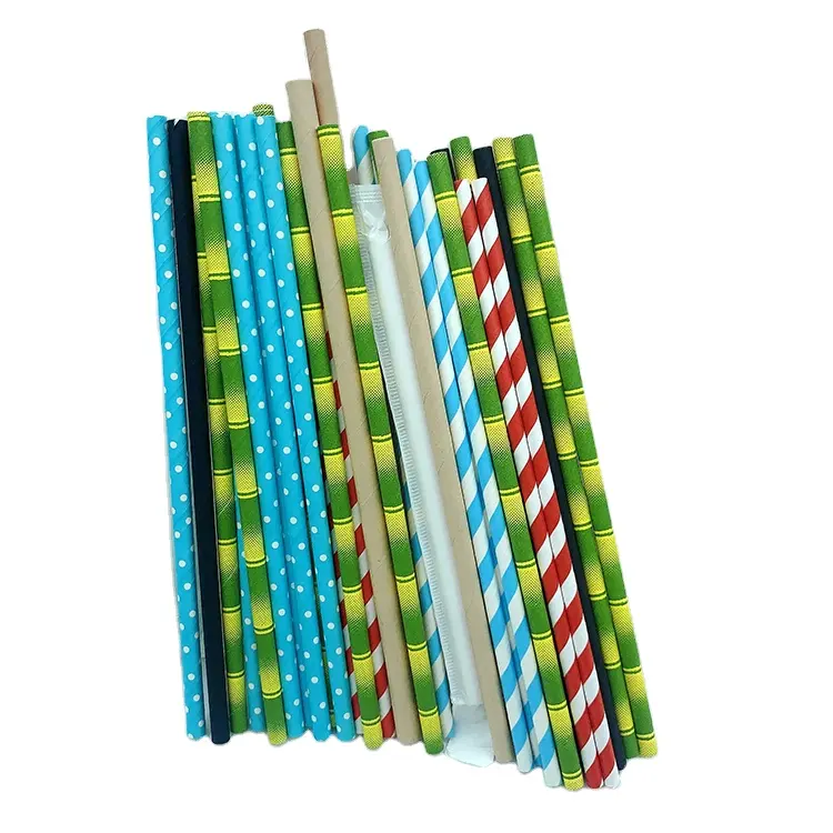 Custom Private Label Colors biodegradable ECO Beverage paper straws