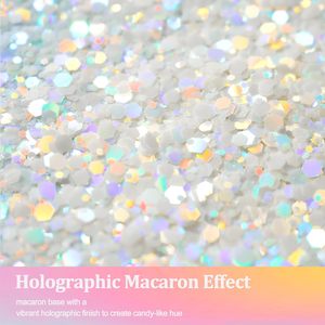 Paillettes holographiques en forme de macaron, de tailles variées, non toxiques, pour résine époxy, nail art, artisanat, décoration DIY, flocons de paillettes - Product Image 2