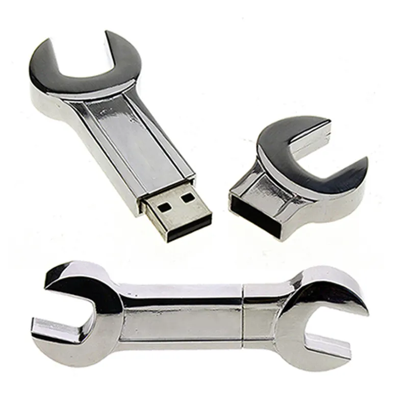 Hardware-Tool Promotion Geschenk Edelstahl benutzer definierte Laser gravur Logo 4GB 8GB Schraubens chl üssel Form USB Flash Pen Drive Memory Stick