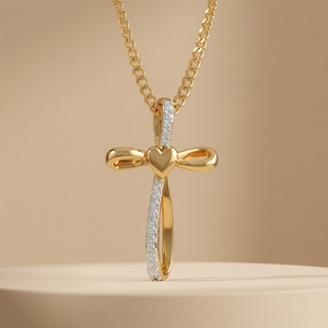 Colgante Clásico en Forma de Cruz con Diamantes Cultivados en Laboratorio, Motivo de Corazón, Piedras Redondas, Colgante de Oro Personalizado con Diamantes Cultivados en Laboratorio, Estilo Hip Hop - Product Image 3