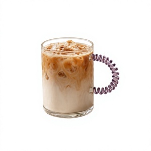 Tasse à café en verre borosilicate coloré de 400 ml, faite à la main, sans plomb, pour expresso et latte, vente en gros - Product Image 2