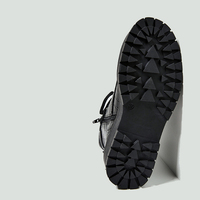 Premium OEM Bout Rond Haut Talon Punk Court Chunky Plateforme Cheville Bottes de Combat pour les Femmes