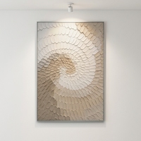 Peinture à l'huile abstraite moderne de luxe peinte à la main, technique impasto épaisse au couteau, sur toile, spirale radieuse, taille personnalisable