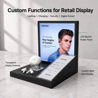 Support d'affichage personnalisé pour écouteurs Bluetooth TWS, socle en acrylique transparent rétroéclairé par LED, porte-carte technique, design moderne, montage facile