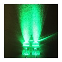 LED ronde super lumineuse à trou traversant, diode LED verte ronde de 5 mm, 10000-15000 mcd, avec longues pattes, lentille transparente, 1000 pièces par sac