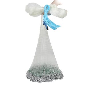 Épuisette de pêche en eau salée de style américain avec lestes en plomb véritable, maille de 3/8 pouce pour appâts, rayon de 4 à 12 pieds - Product Image 1