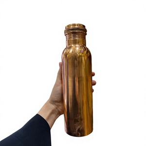 100% Copper Water <b>Bottle</b> Lacquer Coated Food Grade Water <b>Bottle</b> For Traveling Picnic Camping Drinkware Use Reusable <b>Metal</b> <b>Bottle</b> - Product Image 1
