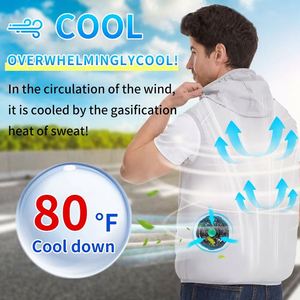 In Stock Summer Men Women Sun Protection Coat USB Skin Suit Working Fishing Camping air Fan <b>Cooling</b> Vest air Cooled <b>Jacket</b> - Product Image 6