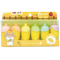 Mini surligneur en forme de maïs, 6 couleurs, stylo marqueur mignon pour enfants, ensemble de papeterie scolaire Kawaii