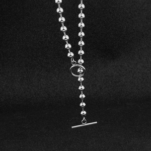 2026 New Simple Niche Design Bead <b>Chain</b> Necklace <b>Titanium</b> Steel OT Button Unisex's Necklaces Fashion Jewelry Wholesale - Product Image 2