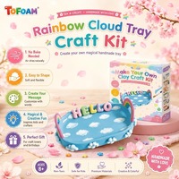 NUEVO Kit de Arcilla Seca al Aire para Manualidades Infantiles, Sin Horno, Mágica Bandeja de Arcilla con Diseño de Nube Arcoíris, Set de Arcilla para Modelar con Herramientas, Regalo de Arte
