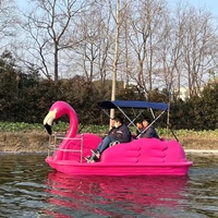 Bateau à pédales pour parc aquatique, bateaux à pédales en PE, bateau à pédales cygne flamant rose