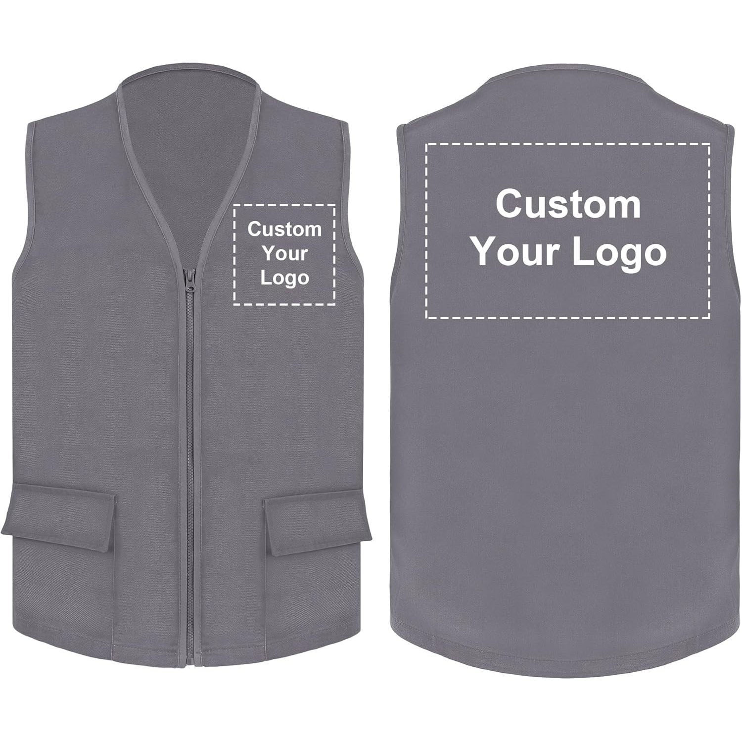 2025 Custom Men's Vest for Advertising & Volunteer Work Cotton Event Activity Outer Wear with Printing Embroidery Mesh Fabric