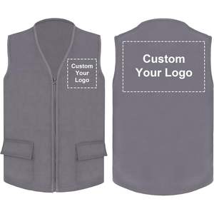 Chaleco personalizado para hombre TopTie para publicidad y trabajo voluntario, ropa exterior de actividad de Evento de algodón con tela de malla bordada de impresión - Product Image 1