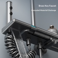 Ensemble de douche mural intelligent en laiton avec affichage numérique, 4 modes, design moderne et élégant, à poignée unique, prix de gros