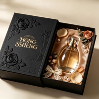 Boîte Cadeau de Parfum Portable Personnalisée avec Emballage Pailleté, Dossiers d'Aromathérapie Haut de Gamme, Design Rose Gaufré Écologique