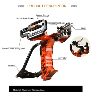 Slingshot de chasse puissant SYQT en métal avec ressort laser et sangle magnétique durable pour la chasse et le tir en plein air - Product Image 2