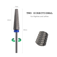 HYTOOS 24mm Super Longues Embouts de Ponceuse à Ongles 5 en 1 Bidirectionnels en Carbure pour Manucure, Accessoires de Polissage Électrique