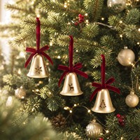 Pendentif cloche de Noël en fer forgé avec nœud papillon, fabrication chinoise, le plus vendu, accessoire de décoration DIY pour sapin de Noël, flocon de neige sans impression